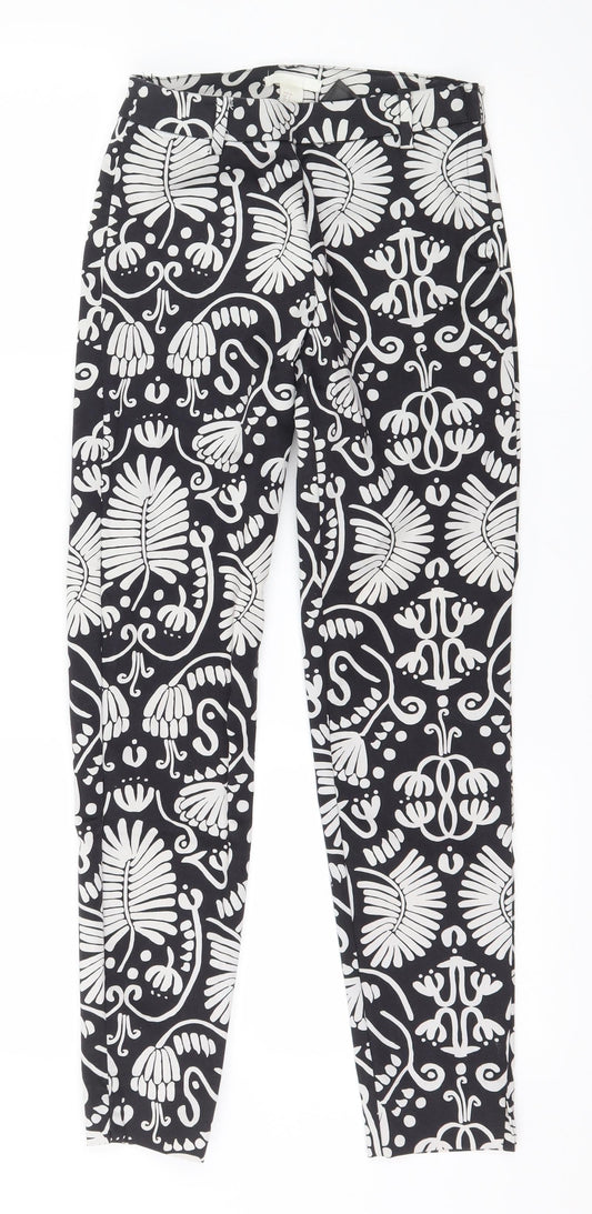 Womens UK Size 4 H&M Regular Fit Chino Black Trousers