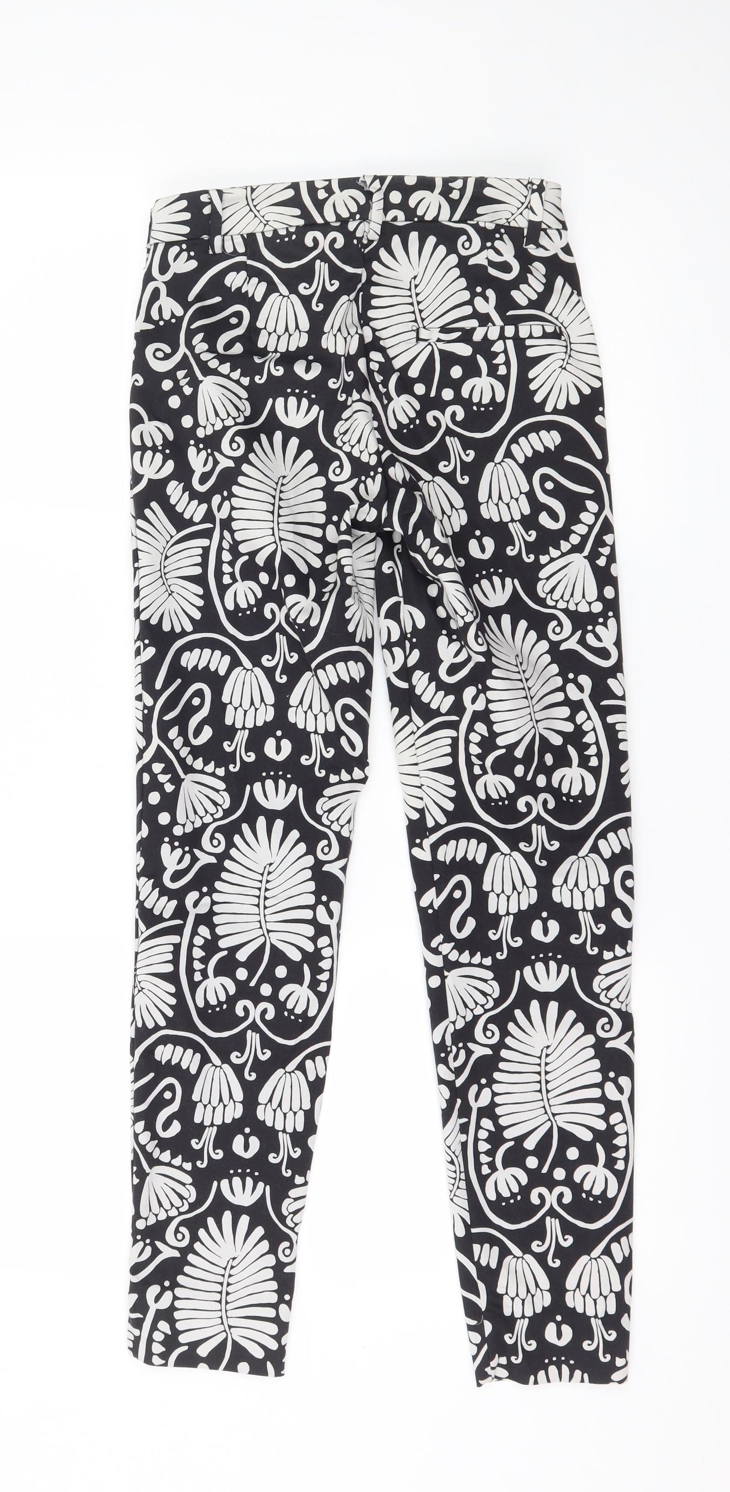 Womens UK Size 4 H&M Regular Fit Chino Black Trousers