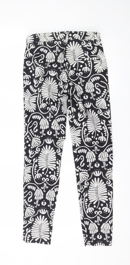 Womens UK Size 4 H&M Regular Fit Chino Black Trousers