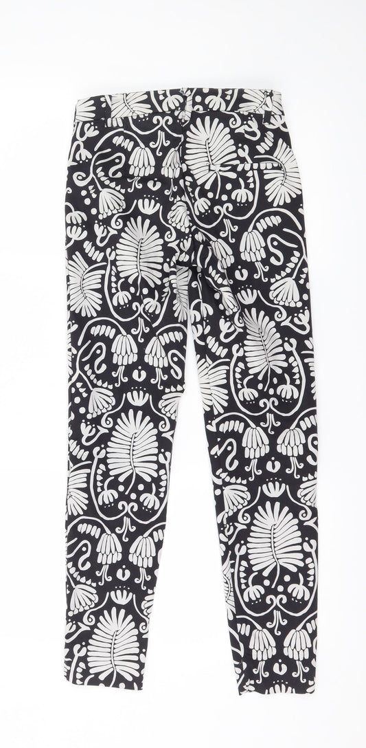 Womens UK Size 4 H&M Regular Fit Chino Black Trousers