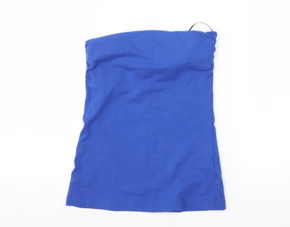 Womens UK Size XS H&M Blue Basic T-Shirt