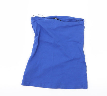 Womens UK Size XS H&M Blue Basic T-Shirt