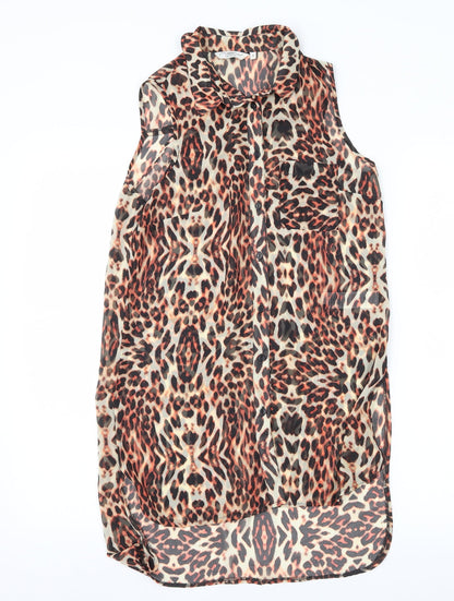 Womens UK Size 8 New Look Brown Basic Blouse