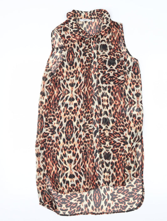 Womens UK Size 8 New Look Brown Basic Blouse