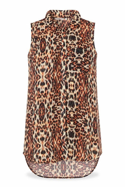 Womens UK Size 8 New Look Brown Basic Blouse