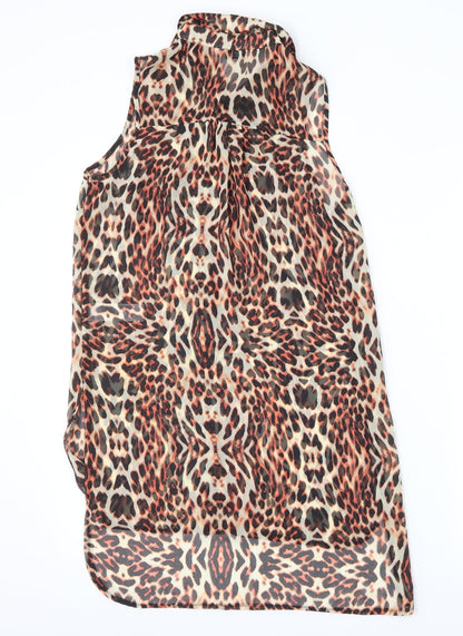 Womens UK Size 8 New Look Brown Basic Blouse