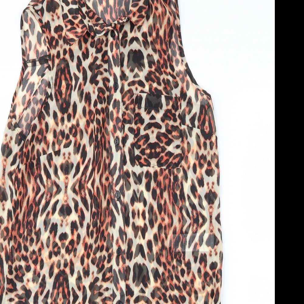 Womens UK Size 8 New Look Brown Basic Blouse