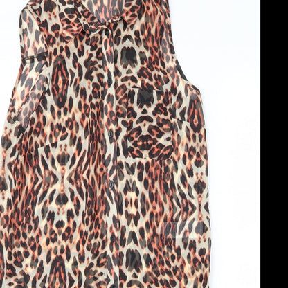 Womens UK Size 8 New Look Brown Basic Blouse