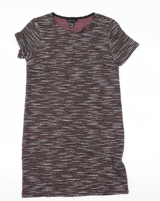 New Look Womens Multicoloured Striped Knit T-Shirt Dress  Size 6