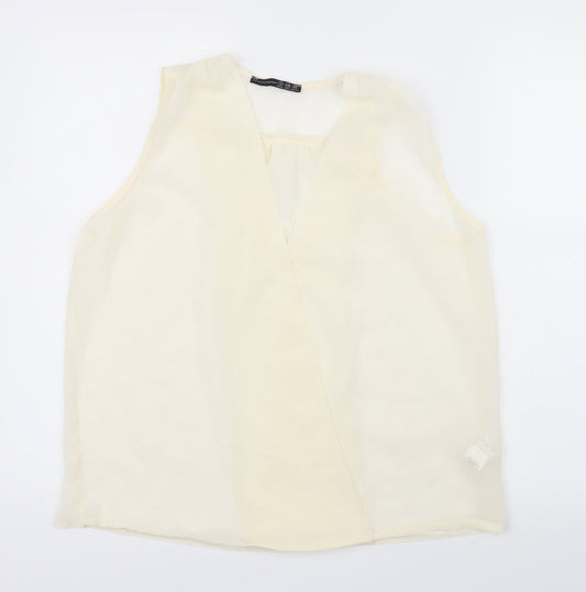 Atmosphere Womens White  Mesh Basic Blouse Size 12