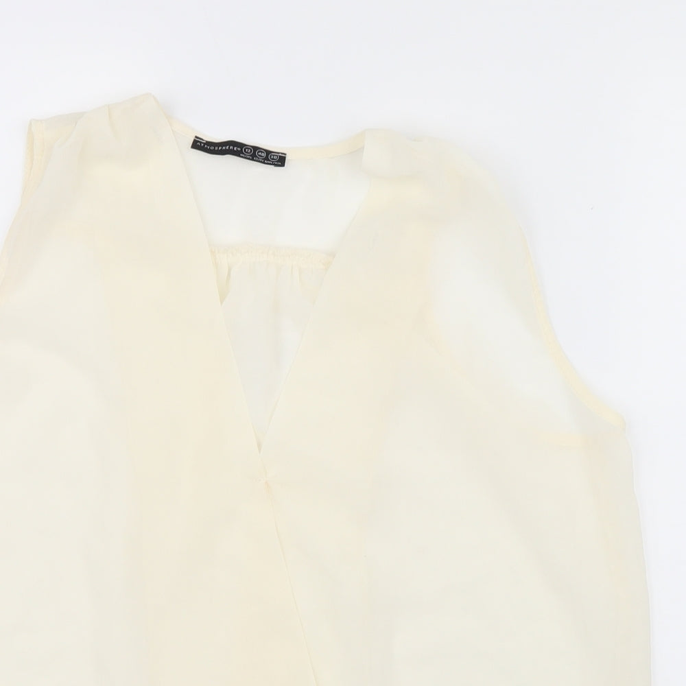 Atmosphere Womens White  Mesh Basic Blouse Size 12