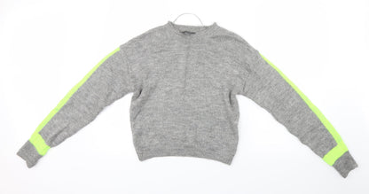 Primark Womens Grey  Knit Pullover Jumper Size 4
