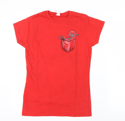 Womens UK Size M Gildan Red Basic T-Shirt
