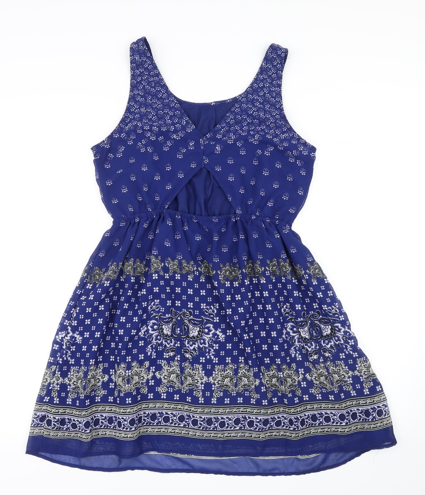 Divided by H&M Womens Blue Geometric  Shirt Dress  Size 14