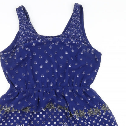 Divided by H&M Womens Blue Geometric  Shirt Dress  Size 14