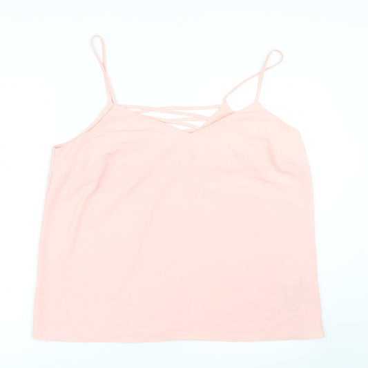 Womens UK Size 16 New Look Pink Basic Blouse