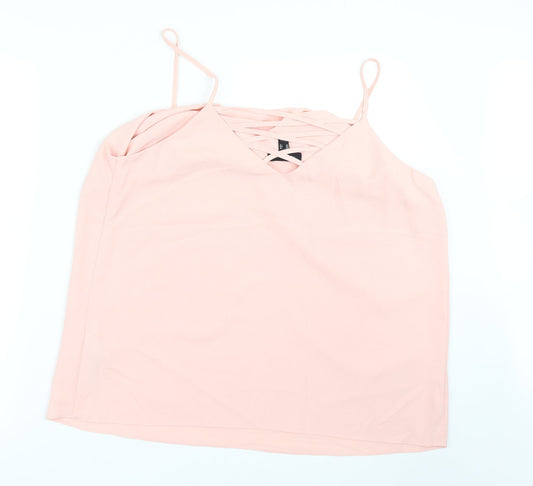 Womens UK Size 16 New Look Pink Basic Blouse