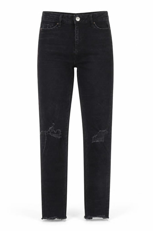 Womens UK Size 8 Miss Selfridge Regular Fit Straight Black Jeans