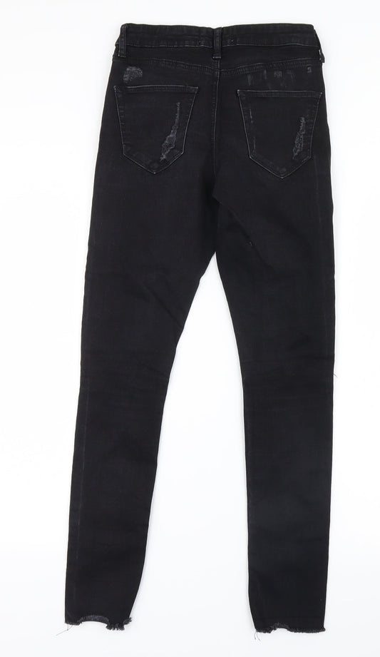 Miss Selfridge Womens Black  Denim Straight Jeans Size 8 L27 in