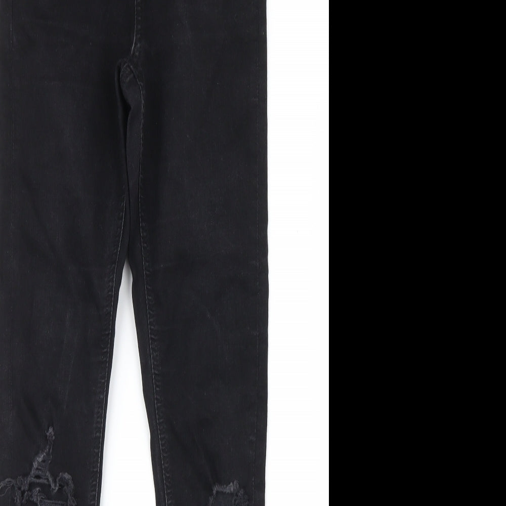 Miss Selfridge Womens Black  Denim Straight Jeans Size 8 L27 in