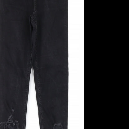 Miss Selfridge Womens Black  Denim Straight Jeans Size 8 L27 in