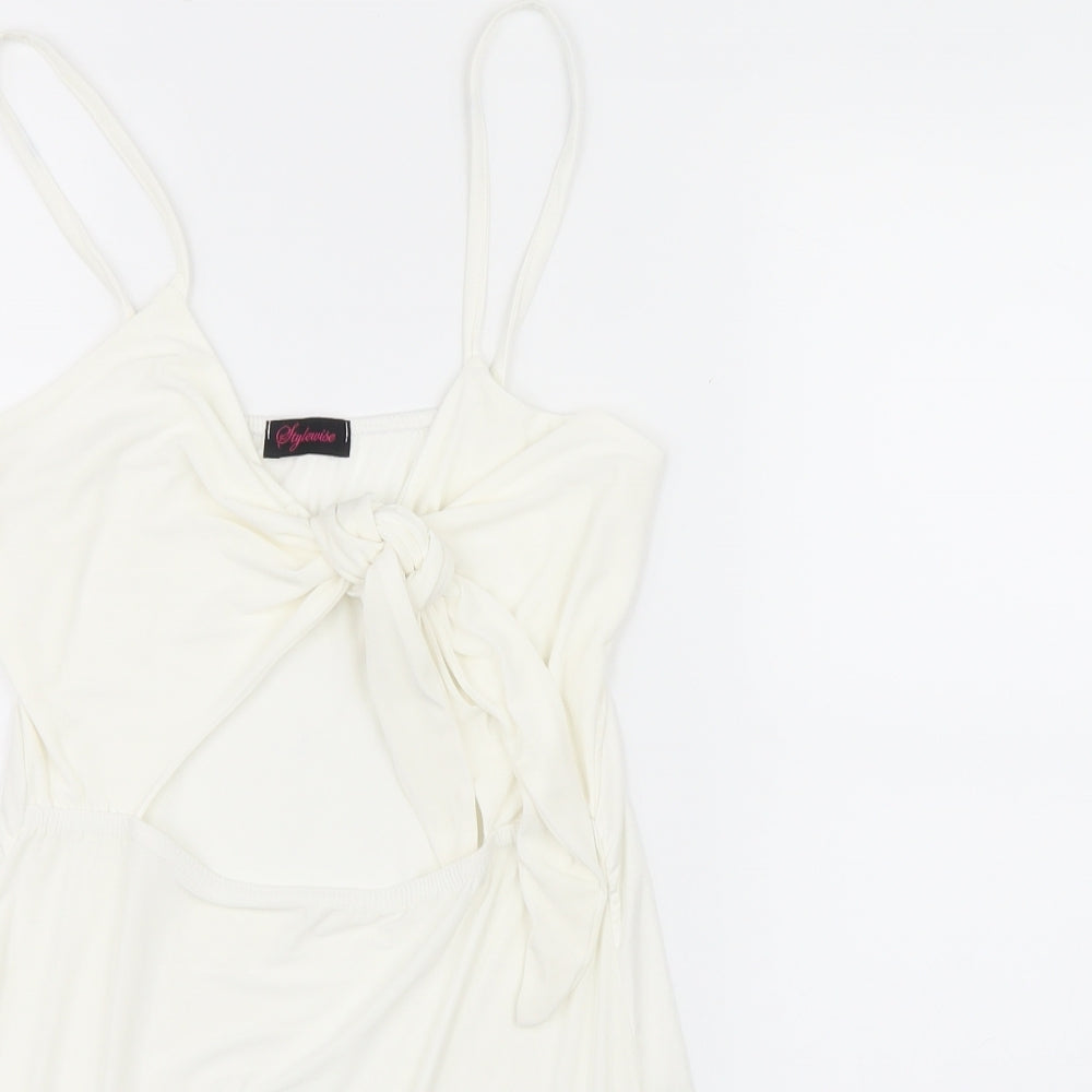 Womens UK Size 10 Stylewise White Camisole T-Shirt