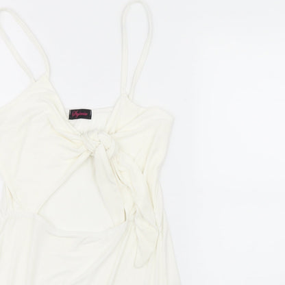 Womens UK Size 10 Stylewise White Camisole T-Shirt