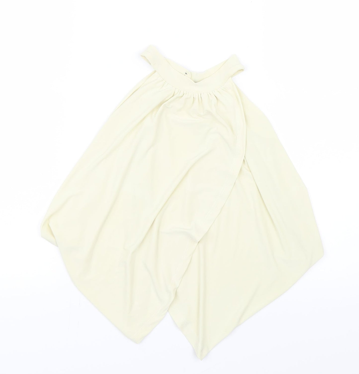 Womens UK Size 10 Edge Street Yellow Wrap T-Shirt