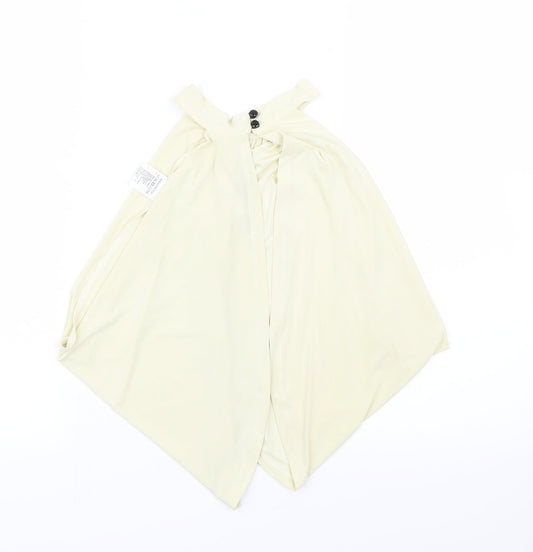 Womens UK Size 10 Edge Street Yellow Wrap T-Shirt