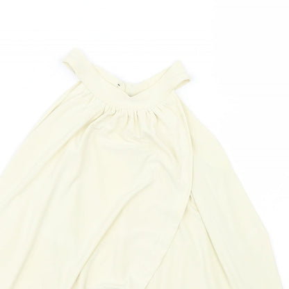 Womens UK Size 10 Edge Street Yellow Wrap T-Shirt