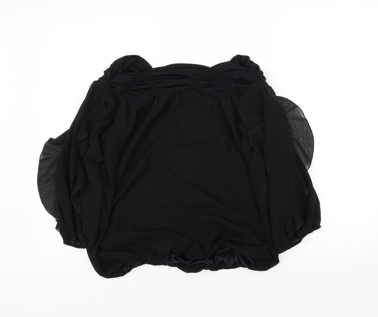 Womens UK Size 10 Annabelle Black Basic Blouse