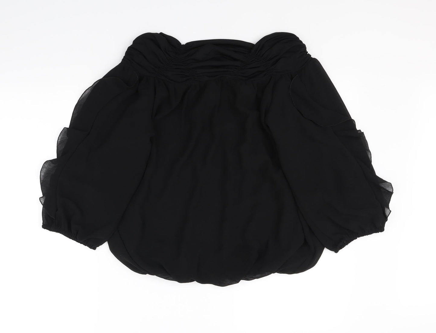 Womens UK Size 10 Annabelle Black Basic Blouse
