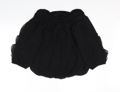 Womens UK Size 10 Annabelle Black Basic Blouse