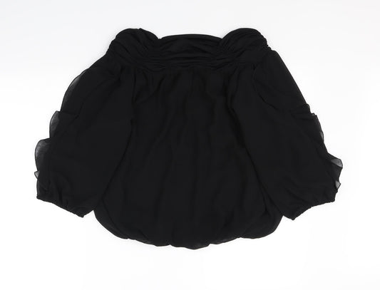 Womens UK Size 10 Annabelle Black Basic Blouse