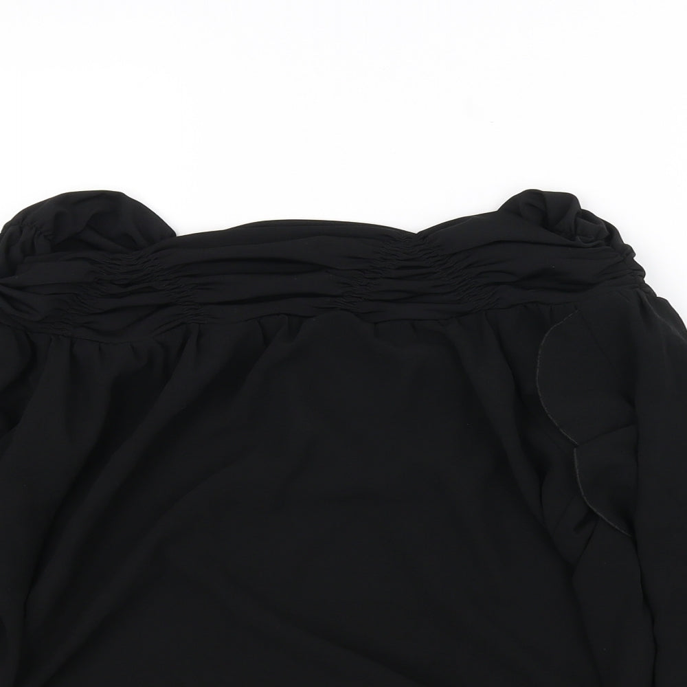 Womens UK Size 10 Annabelle Black Basic Blouse