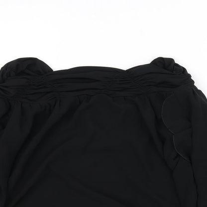 Womens UK Size 10 Annabelle Black Basic Blouse