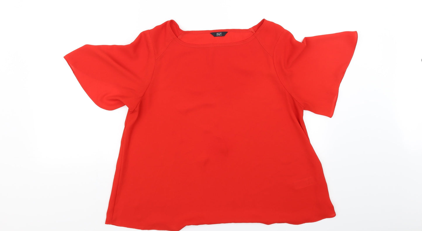 F&F Womens Red   Basic Blouse Size 14
