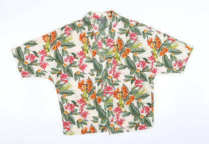 Primark Womens White Floral  Cardigan Jumper Size 14