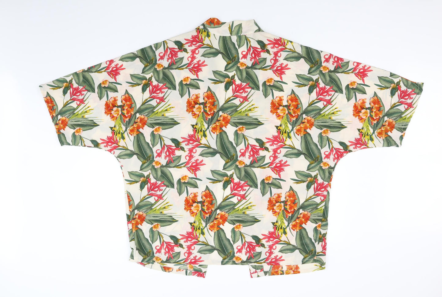 Primark Womens White Floral  Cardigan Jumper Size 14