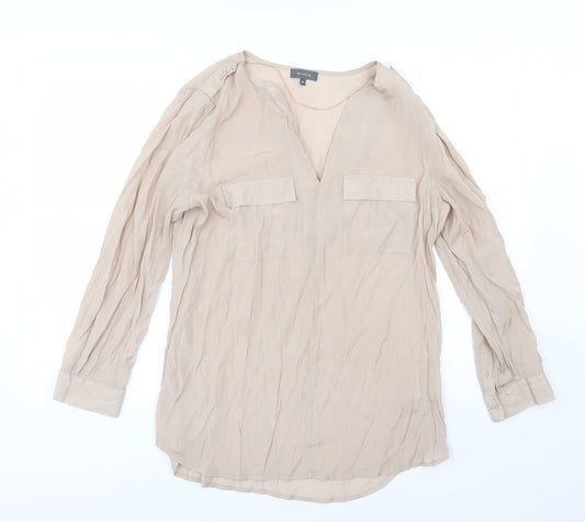 Womens UK Size M Et Vous Beige Basic Blouse