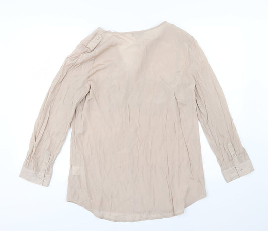 Womens UK Size M Et Vous Beige Basic Blouse