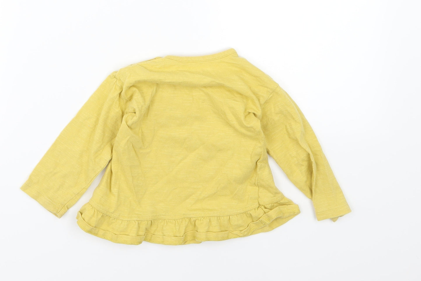 George Girls Yellow  Jersey Basic T-Shirt Size 9-12 Months  - Dinosaur