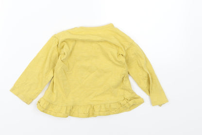 George Girls Yellow  Jersey Basic T-Shirt Size 9-12 Months  - Dinosaur