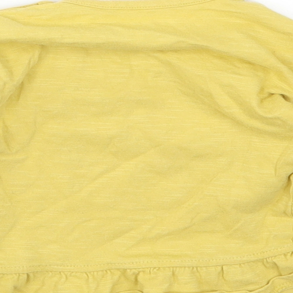 George Girls Yellow  Jersey Basic T-Shirt Size 9-12 Months  - Dinosaur