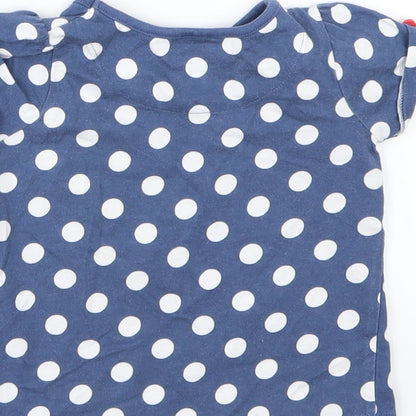 TU Girls Blue Polka Dot Jersey Basic T-Shirt Size 12-18 Months  - Peppa Pig