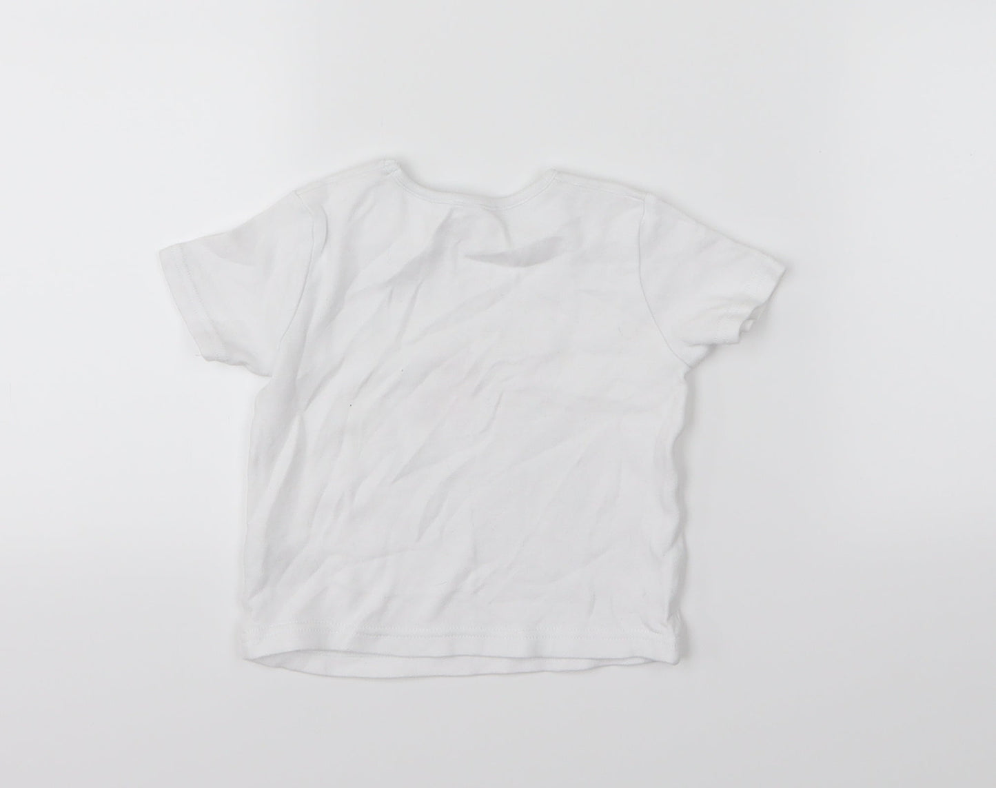 George Girls White  Jersey Basic T-Shirt Size 9-12 Months  - unicorn