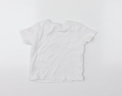 George Girls White  Jersey Basic T-Shirt Size 9-12 Months  - unicorn
