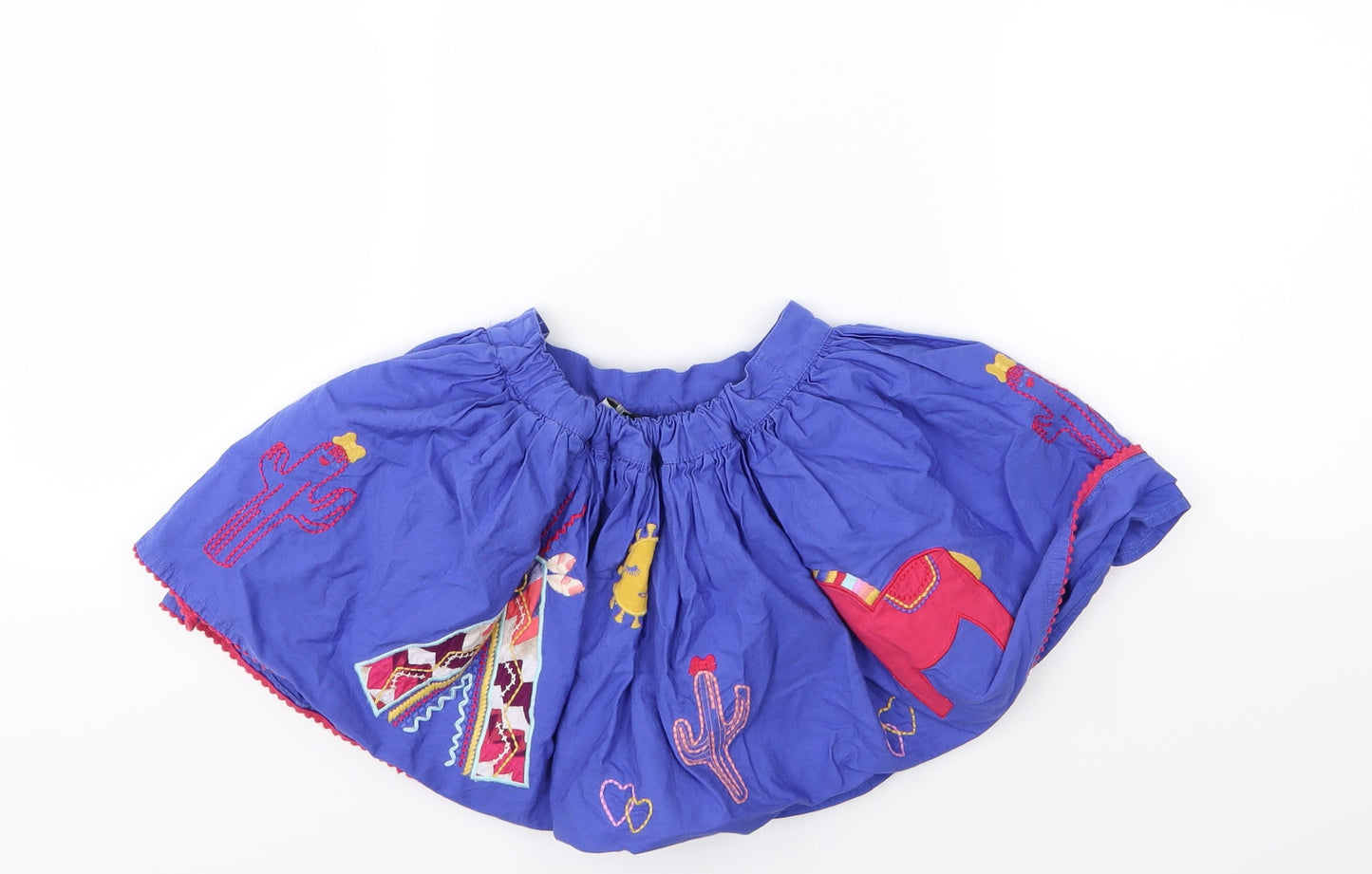 Marks and Spencer Girls Blue  Woven A-Line Skirt Size 3-4 Years - Cowgirl