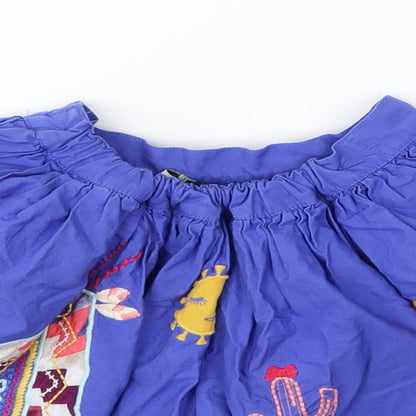Marks and Spencer Girls Blue  Woven A-Line Skirt Size 3-4 Years - Cowgirl