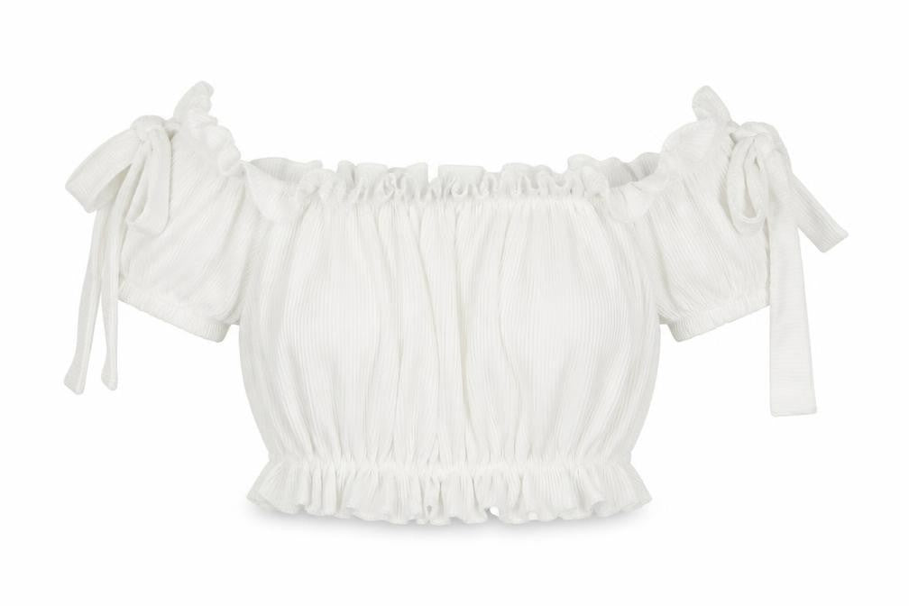 Womens UK Size 10 PRETTYLITTLETHING White Cropped T-Shirt